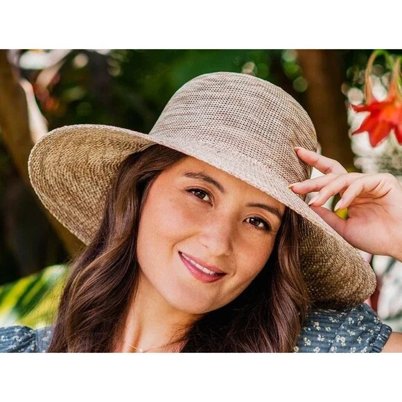 Wallaroo Hat Company "Victoria" Diva Wide Brim Straw Hat Womens OSFM - Picture 2 of 11